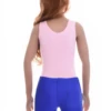 Cotton-blend tank bodysuit with brazilian coverage, breathable and close for a smooth line under clothing.