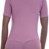 Cotton-blend tee bodysuit with brazilian coverage, breathable and close without clinging under clothing.