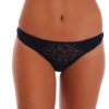 Cotton thong with a lace centre front and smooth breathable sides, a decorative everyday cut.