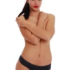 Low-rise cotton thong with a thong back and clean solid finish, an easy quiet everyday staple.