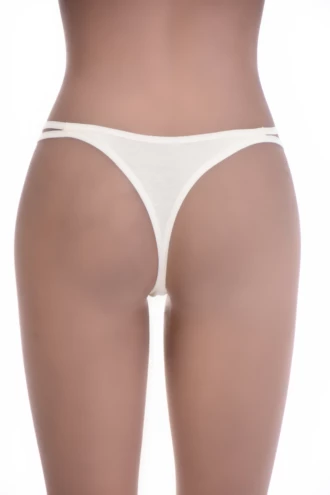 Low-rise cotton thong with a trim-free front and minimal thong back for simple daily wear.