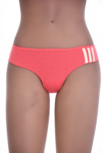 Smooth cotton thong in a soft breathable knit with no trim, a comfortable everyday underwear basic.