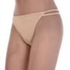 Soft cotton thong with minimal coverage and no lace, a comfortable no-show basic under clothing.