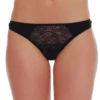 Cotton thong with a floral lace centre panel and smooth cotton sides, a breathable low-rise everyday cut.