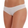 Soft cotton thong with a smooth solid face and slim back, a breathable everyday low-rise pick.