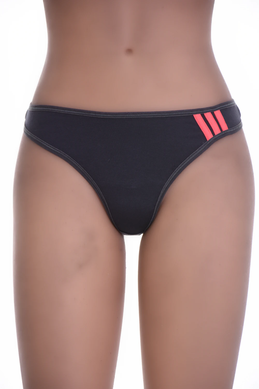 Soft cotton thong with a smooth solid face and slim back, a breathable everyday low-rise pick.