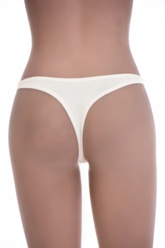 Soft cotton thong with a smooth solid face and thong back, a breathable everyday low-rise basic.