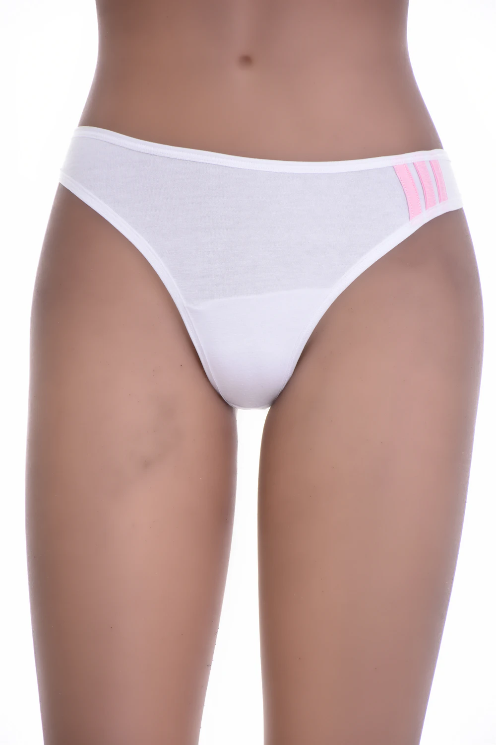 Soft cotton thong with a smooth solid face and thong back, a breathable everyday low-rise basic.