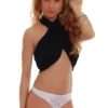 Cotton thong with a floral lace centre-front panel and smooth cotton sides, a breathable low-rise everyday cut.