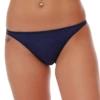 Dark blue microfiber bikini briefs by Tiara Galiano with a tonal pebbled print and slim side straps.