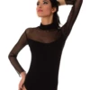 Decorative cotton-blend bodysuit with mesh detail and hook-and-eye closure, comfortable for all-day wear.
