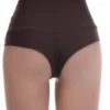 Everyday high-waisted microfiber Brazilian briefs for women with a smooth body and a breathable mesh front.