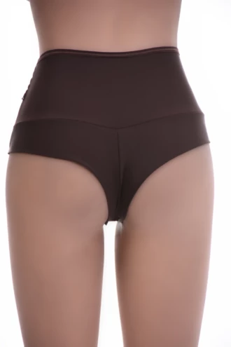 Everyday high-waisted microfiber Brazilian briefs for women with a smooth body and a breathable mesh front.