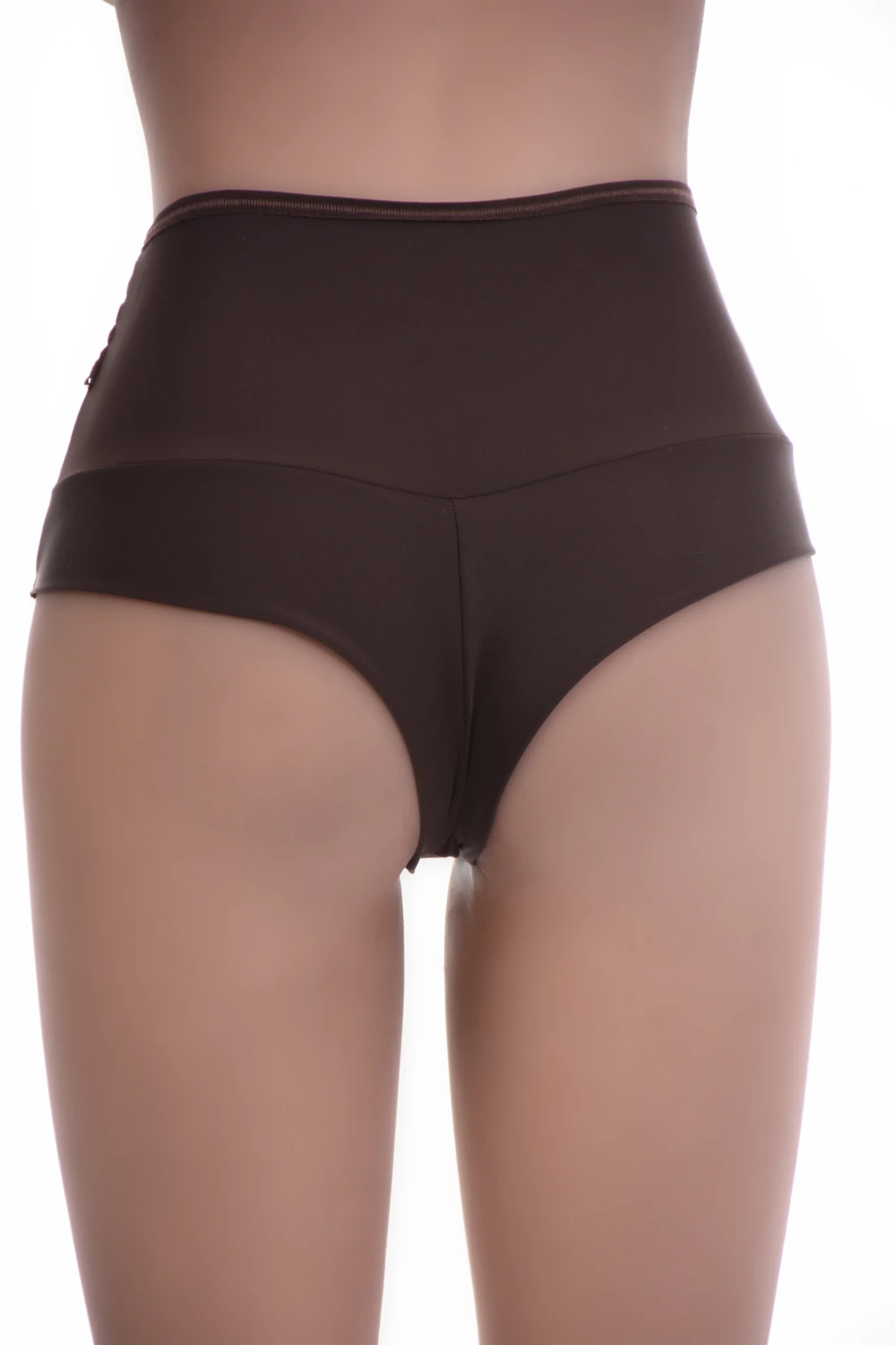 Everyday high-waisted microfiber Brazilian briefs for women with a smooth body and a breathable mesh front.