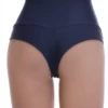 Everyday high-waisted microfiber Brazilian briefs for women with a smooth body and a lace-trimmed front.