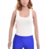 Everyday scoop-neck cotton bodysuit with a sporty open back and soft, breathable fabric for women.