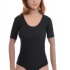 Fine microfiber tee bodysuit with brazilian back, close to the skin and holding its shape through the day.