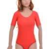 Fine microfiber tee bodysuit with brazilian back, close to the skin and holding its shape through the day.