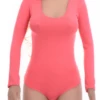 Fitted second-skin cotton bodysuit with scoop neck and brazilian back, a warm-weather-into-autumn staple.