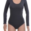 Fitted second-skin cotton bodysuit with scoop neck and brazilian back, holds its shape wash after wash.