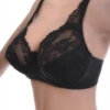 Floral-lace bra with shaped cups and a microfiber band, smooth and steady with adjustable shoulder straps.