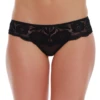Cheeky Brazilian briefs with a floral lace front layered over light, breathable mesh.