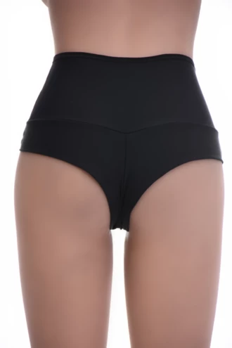 High-rise Brazilian panties with light tummy coverage and a cheeky microfiber back, smooth under clothes.