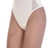 Breathable high-rise cotton thong with a covered front and slim thong back, an easy everyday basic.