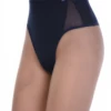 High-rise cotton thong with light tummy coverage and a thong back, a smooth breathable daily staple.