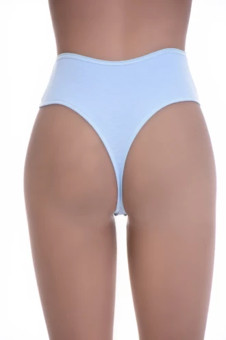 Breathable high-waist cotton thong in a solid finish, more covered than a low-rise everyday cut.