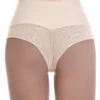High-waisted Brazilian panties in smooth microfiber with a light, breathable mesh panel up front.