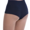 High-waisted cotton-blend Brazilian briefs for women with a sheer mesh back and a smooth, comfortable fit.