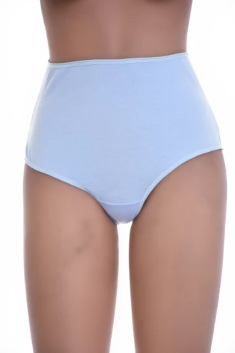 High-waisted cotton Brazilian panties with a light mesh back, smoothing over the hip under fitted clothing.