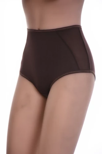 High-waisted cotton briefs with a wide waistband that holds smoothly over the stomach, full coverage.