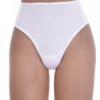 High-waisted cotton thong in a breathable soft knit with a higher rise, a comfortable everyday staple.