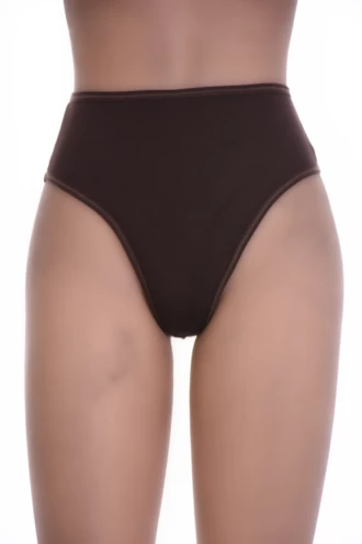 Soft cotton-blend high-waisted thong with light tummy coverage and no trim, breathable for daily wear.