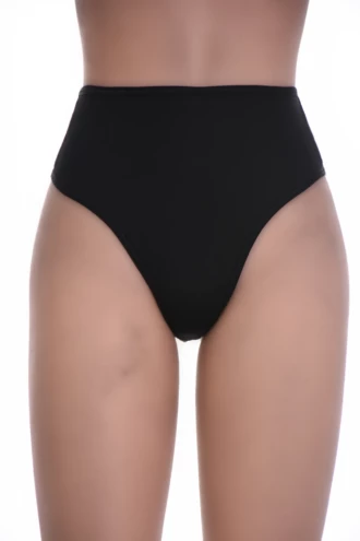 Soft cotton-blend high-waisted thong with light tummy coverage and no trim, an easy everyday pick.