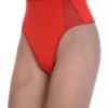 High-waisted cotton thong in a soft breathable knit with light tummy coverage, a comfortable basic.