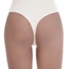 High-waisted cotton thong with a smooth solid face and thong back, light tummy coverage and a breathable feel.