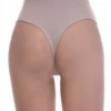 High-waisted cotton thong with a smooth solid face and thong back, light tummy coverage for everyday wear.