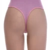 High-waisted cotton thong with a smooth solid face and thong back, light tummy coverage for daily wear.