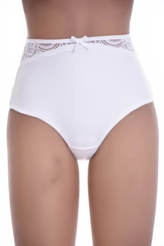 High-waisted microfiber Brazilian panties with a fine lace trim and a smooth, no-show finish.