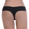 Smooth high-waisted microfiber thong with a thong back and higher rise, a no-show everyday pick.