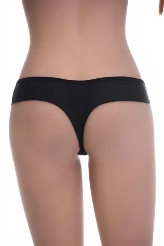 Smooth high-waisted microfiber thong with a thong back and higher rise, a no-show everyday pick.