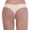 High-waisted microfiber thong with a thong back and smooth no-show front, light tummy coverage for daily wear.