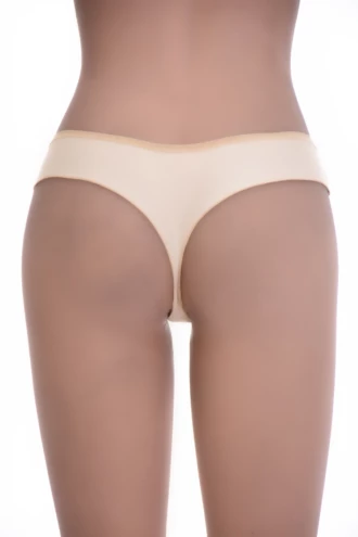 High-waisted microfiber thong with a thong back and smooth no-show front, light tummy coverage for daily wear.