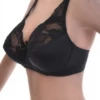 Lace bra with unpadded soft cups and a back hook-and-eye closure, the lace upper giving a delicate front detail.