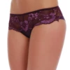 Low-rise Brazilian women's panties with a floral lace front and a soft, airy mesh body.