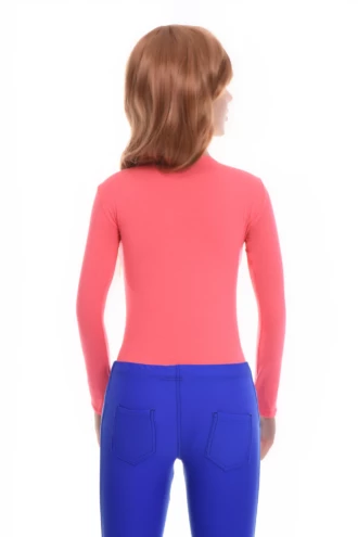 Long-sleeve cotton-blend bodysuit with brazilian coverage, breathable and close for a smooth line.