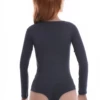 Long-sleeve cotton-blend bodysuit with brazilian coverage, breathable and close for a smooth line.